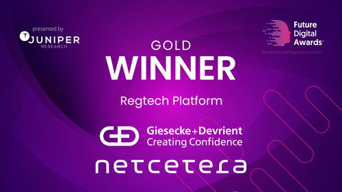 G+D Netcetera Future Digital Awards Gold Winner - Regtech Platform